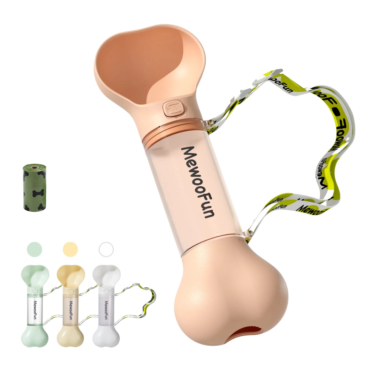 Bone-shaped Drinking Bottle For Dogs - Portable Water Dispenser With Bowl
