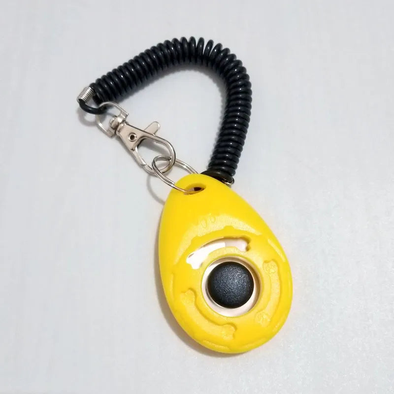 Dog Trainer Clicker - Ergonomic Clicker With Spiral And Snap Hook