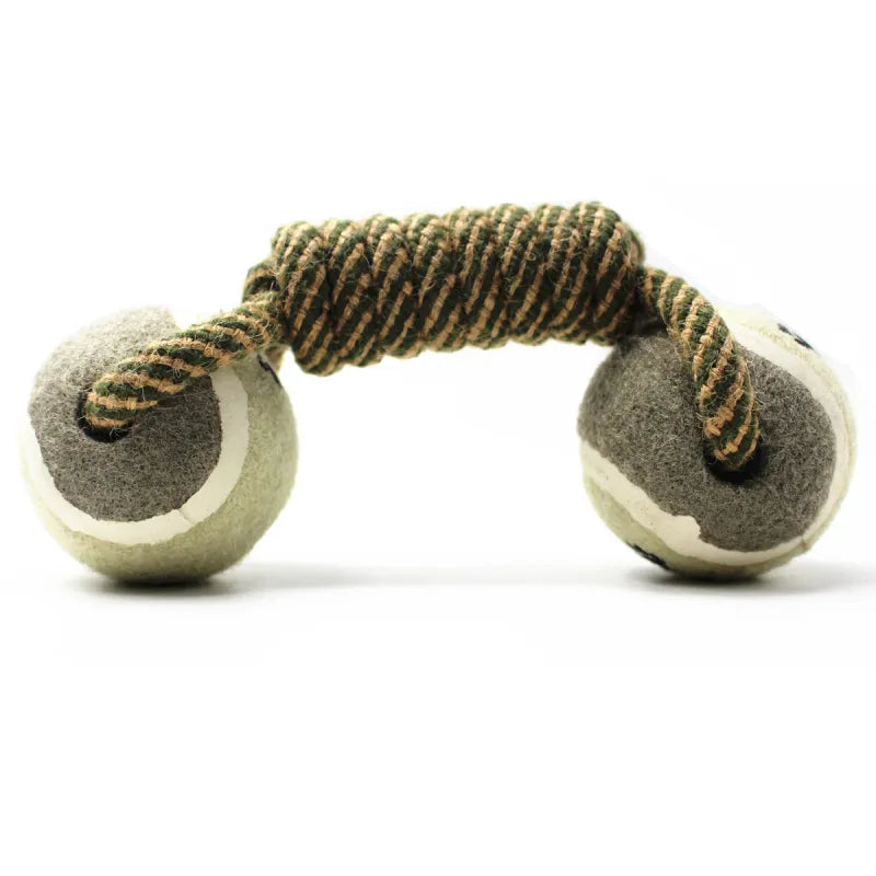 Dog Toy Rope With Balls - Chew Toy For Dogs With Paw Print