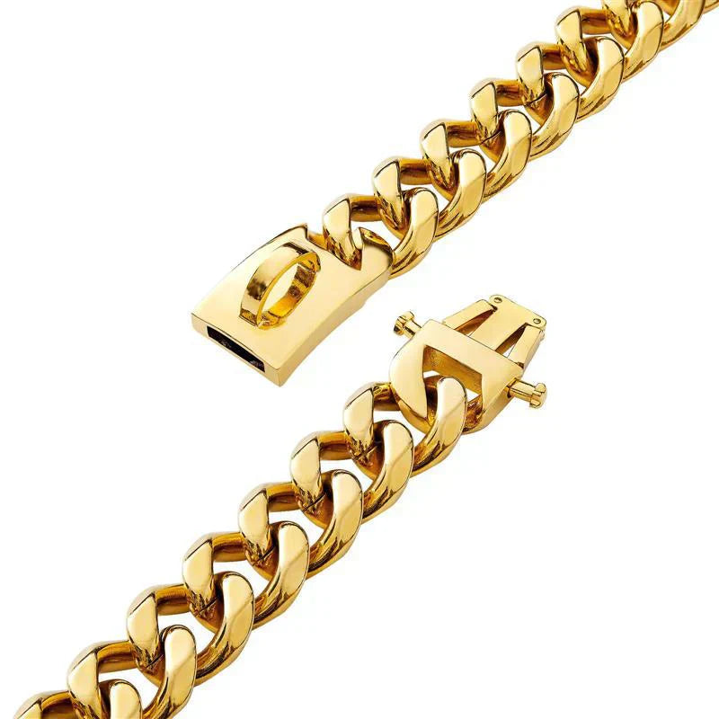 Dog Collar Gold Chain