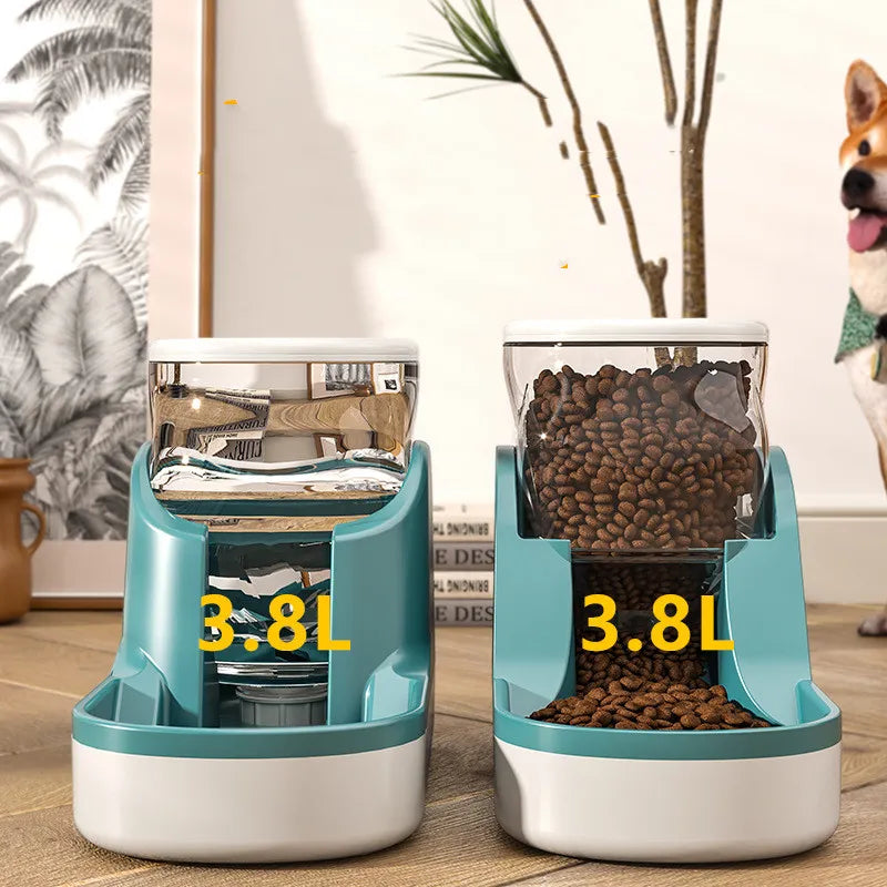 Automatic Food And Water Dispenser For Dogs And Cats - 3.8l Capacity