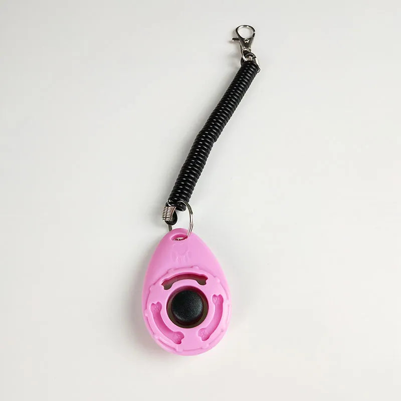 Dog Trainer Clicker - Ergonomic Clicker With Spiral And Snap Hook