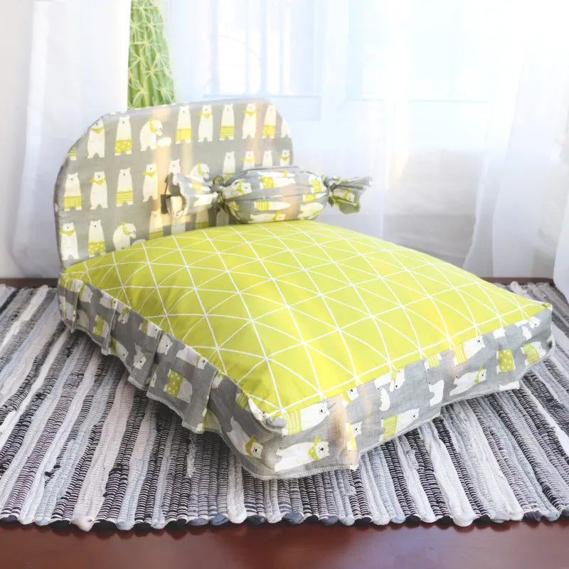 Cat Bed With Backrest - Comfortable Pet Bed With Cushion For Cats And Small Dogs
