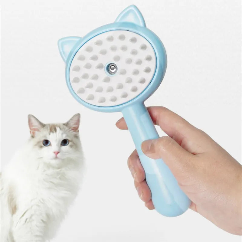 Spray Brush for Pets with Soft Silicone Bristles and Integrated Water Tank