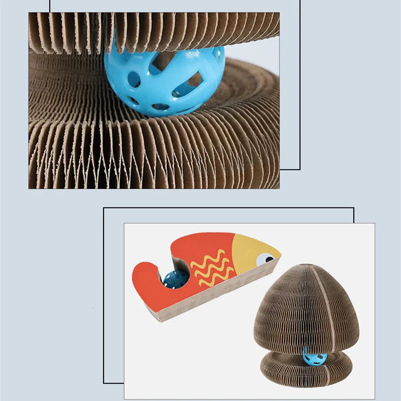 Cat Scratching Toy Tower - With Interactive Ball For Scratching Fun In Different Styles