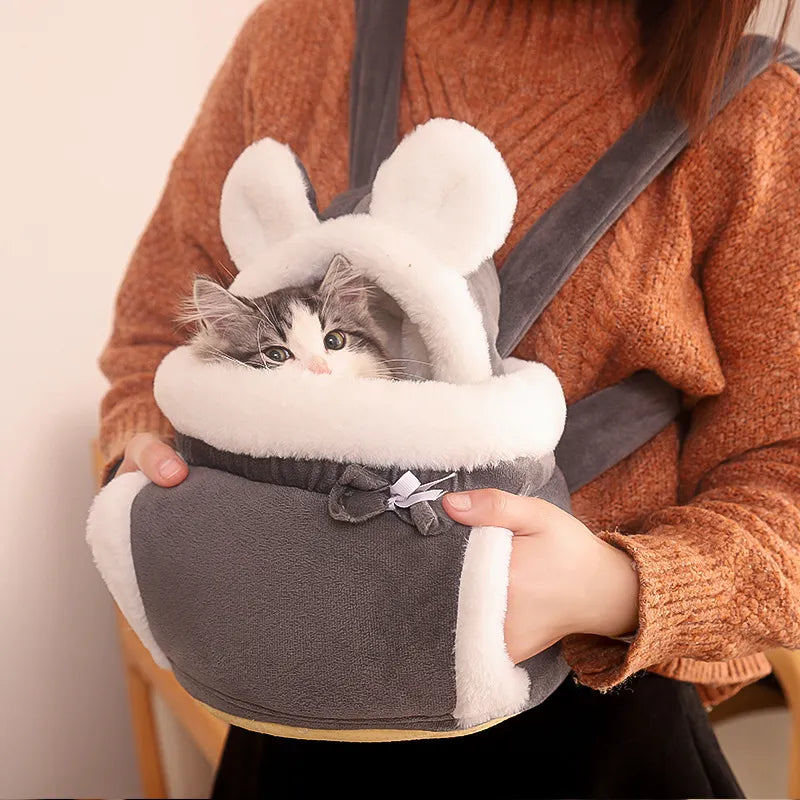 Cat Carrier With Soft Plush - Comfortable And Cute Design