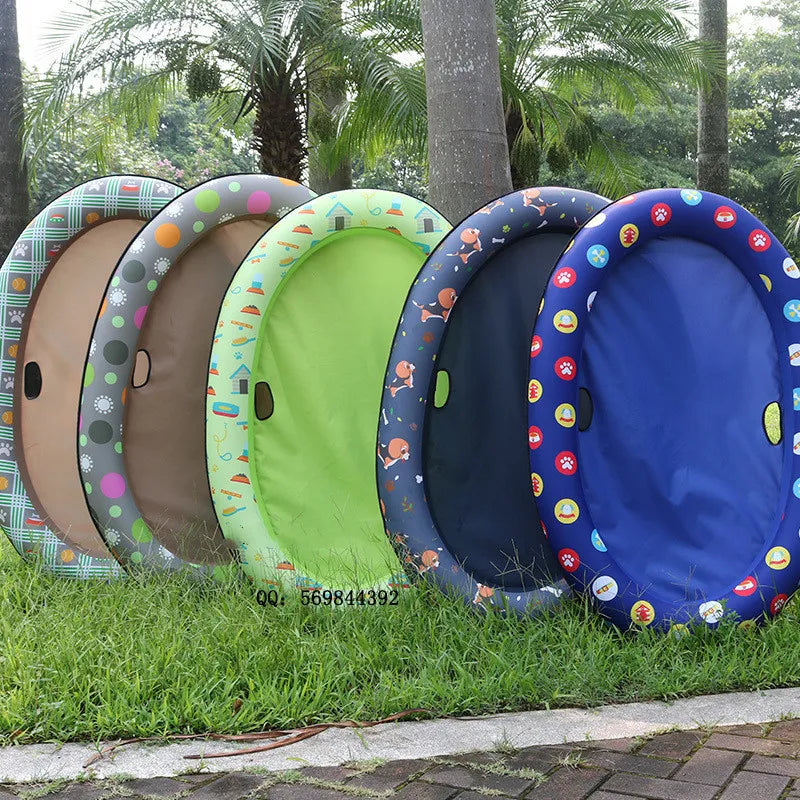 Dog Bathtub - Inflatable Dog Bathtub For Pets With Floral Pattern For Indoor And Outdoor Use