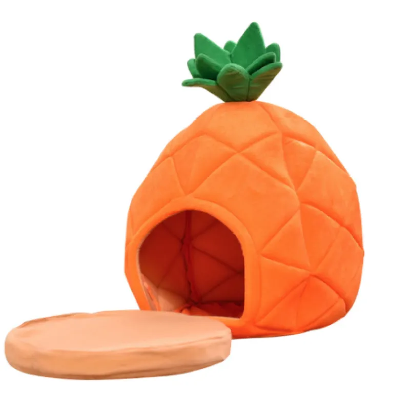 Cat Cave In Pineapple Design - Cuddly Sleeping Cave For Cats And Small Dogs