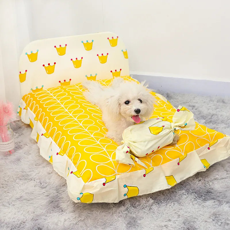 Cat Bed With Backrest - Comfortable Pet Bed With Cushion For Cats And Small Dogs