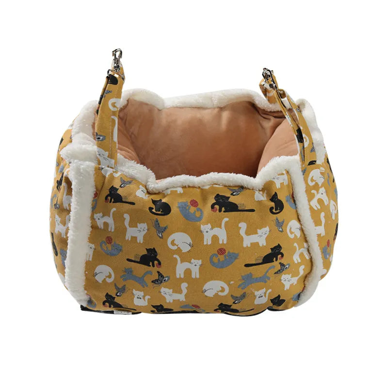 Cat Sleeping Basket With Cute Cat Pattern - Soft And Cosy Basket For Cats
