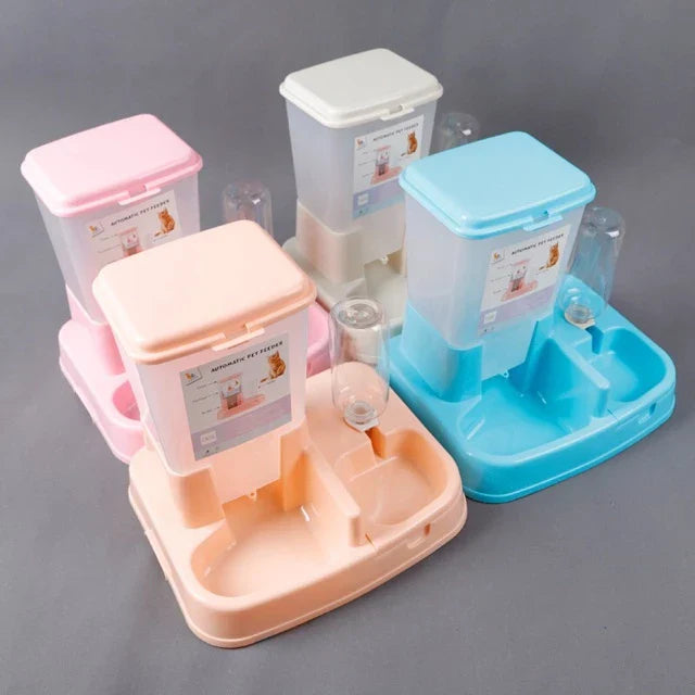 Automatic Food And Water Dispenser For Cats And Dogs - Large Capacity Double Bowl