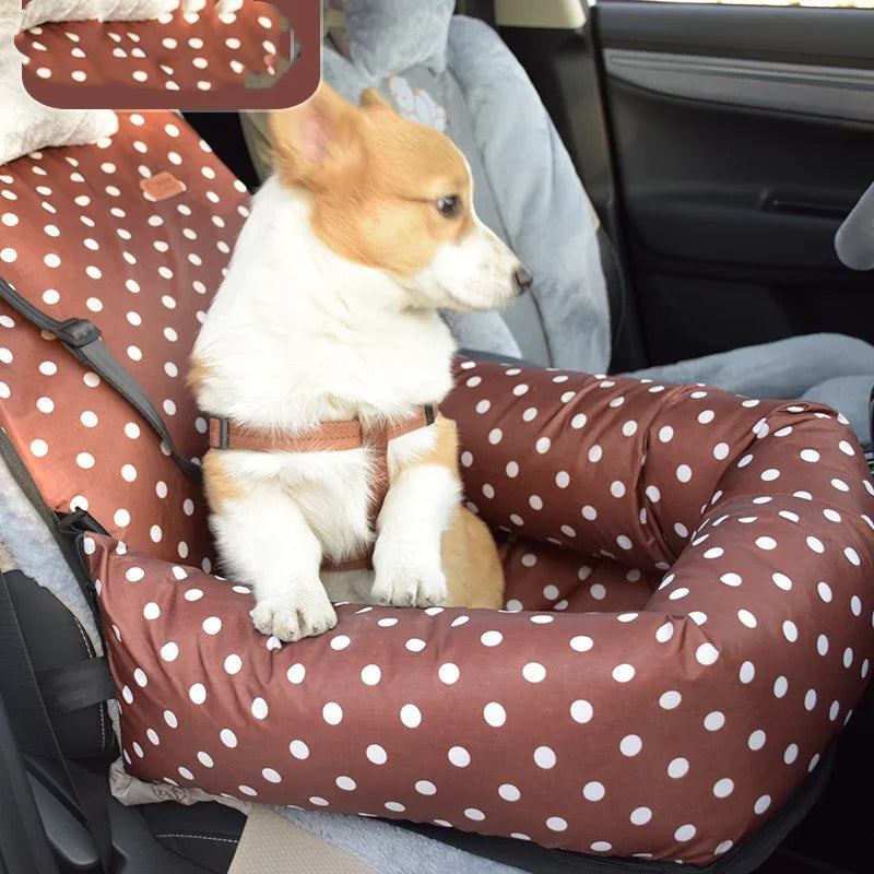 Dog Seat In The Car - Safety Seat For Dogs With Straps And Soft Padding