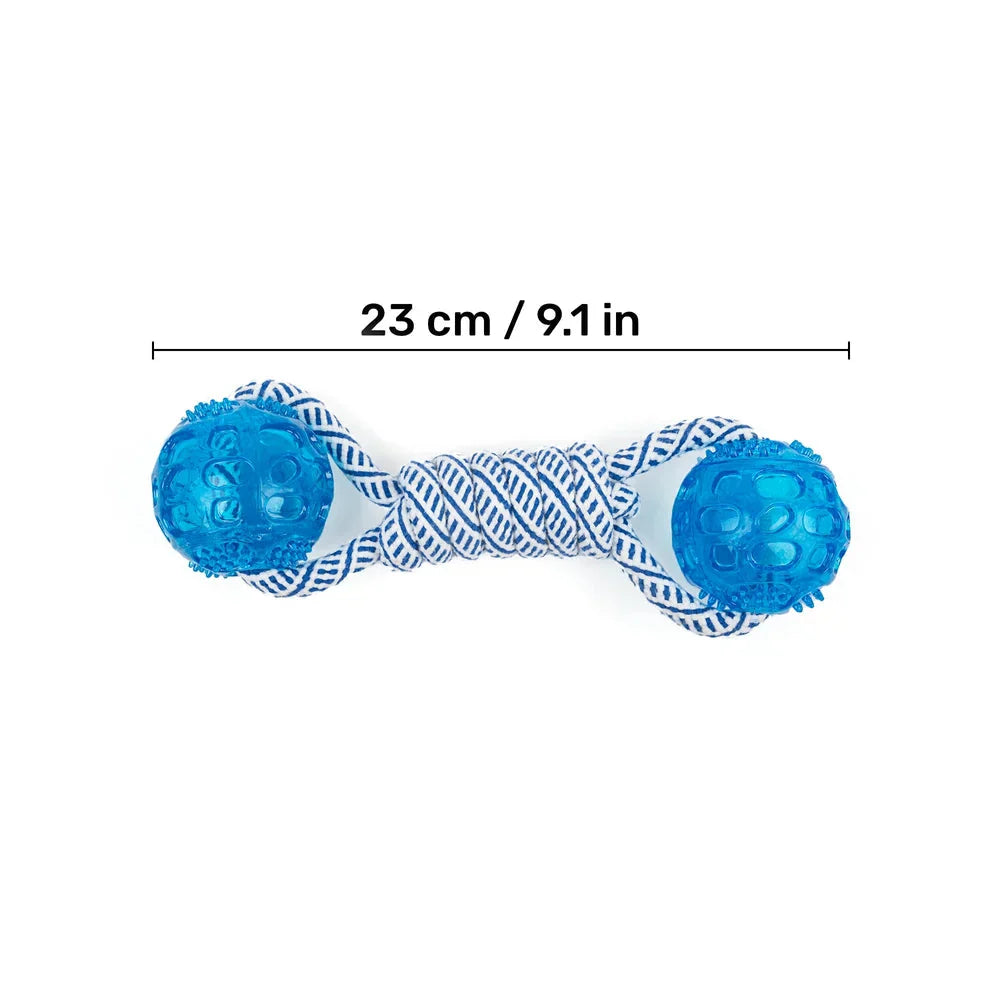 Dog Toy with Rubber Ball and Rope - Chew Toy for Pulling and Playing