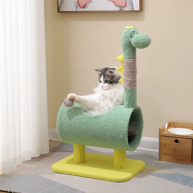 Cat Scratching Post In Dinosaur Design With Scratching Post And Cave