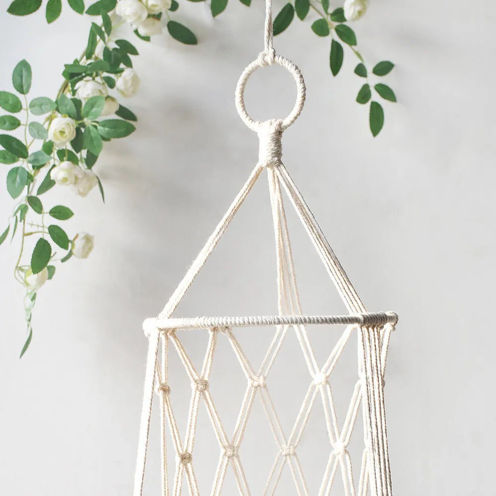 Macramé Cat Hanging Chair - Boho Hammock With Cosy Cushion For Cats