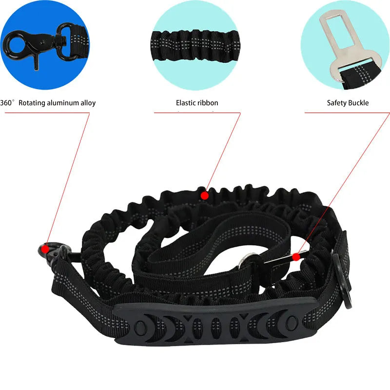 Elastic Dog Lead With Shock Absorption - Shock-absorbing Lead For Walks