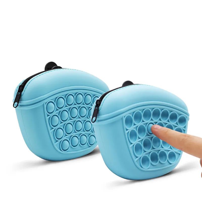 Pop-it Keychain With Zipper - Stress Reliever Toy And Storage Bag