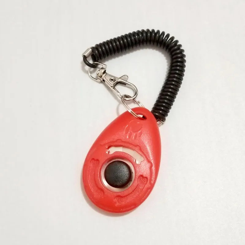 Dog Trainer Clicker - Ergonomic Clicker With Spiral And Snap Hook