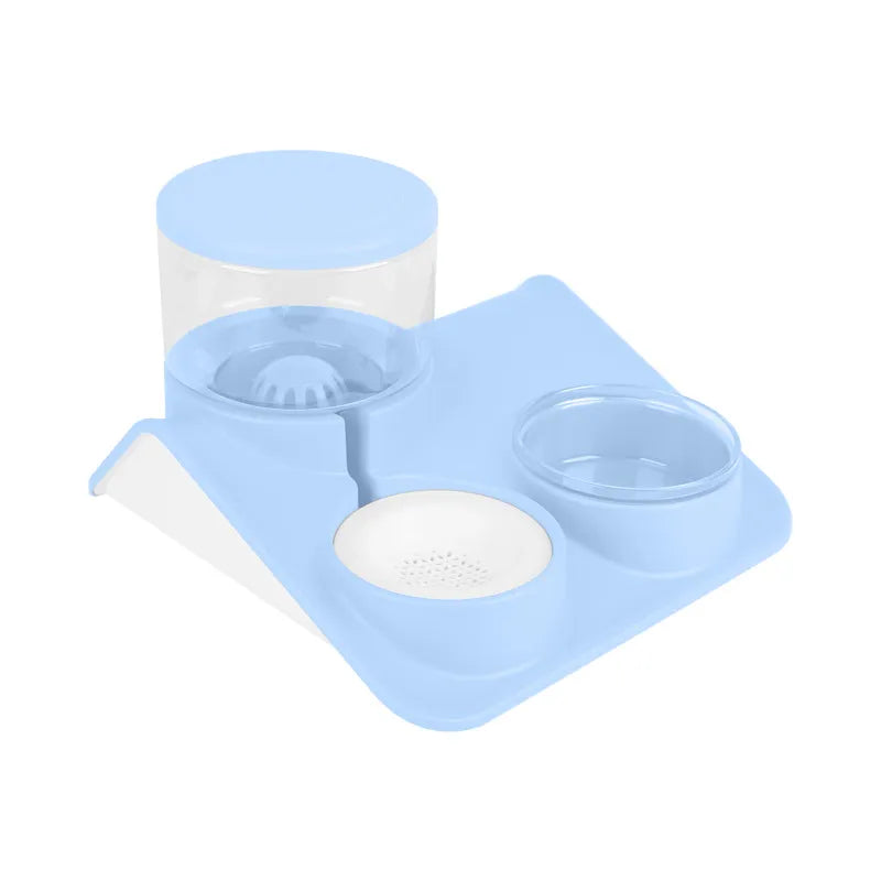 Water And Food Bowl For Pets - 2-in-1 System With Practical Base