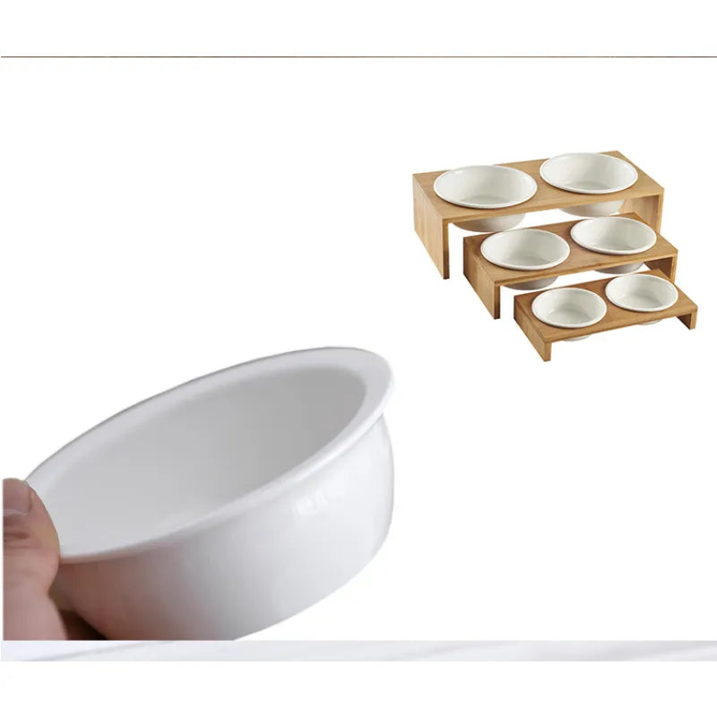 Ceramic Feeding Bowl For Dogs And Cats - Classic White Bowl For Pets