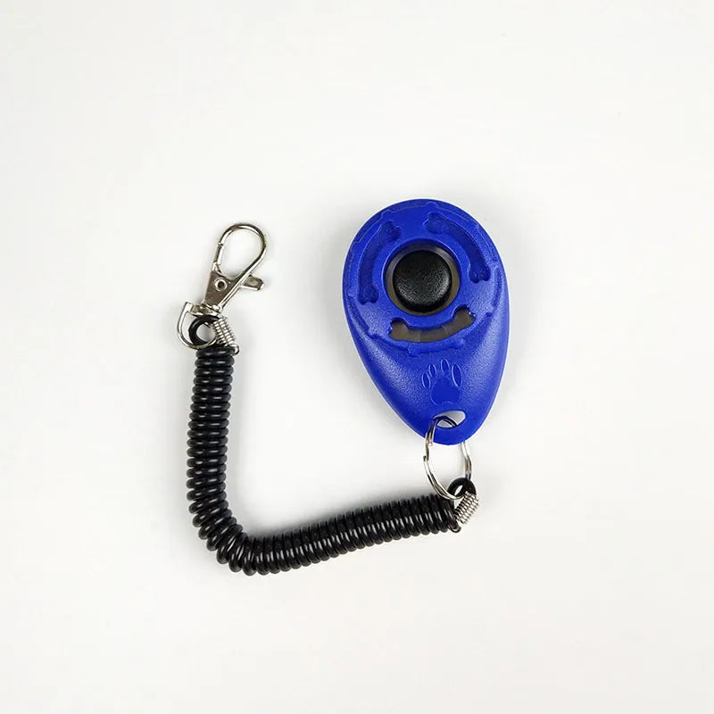 Dog Trainer Clicker - Ergonomic Clicker With Spiral And Snap Hook