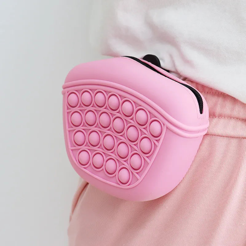 Pop-it Keychain With Zipper - Stress Reliever Toy And Storage Bag