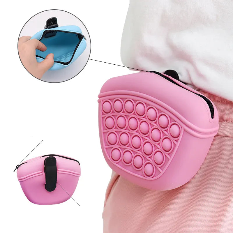 Pop-it Keychain With Zipper - Stress Reliever Toy And Storage Bag