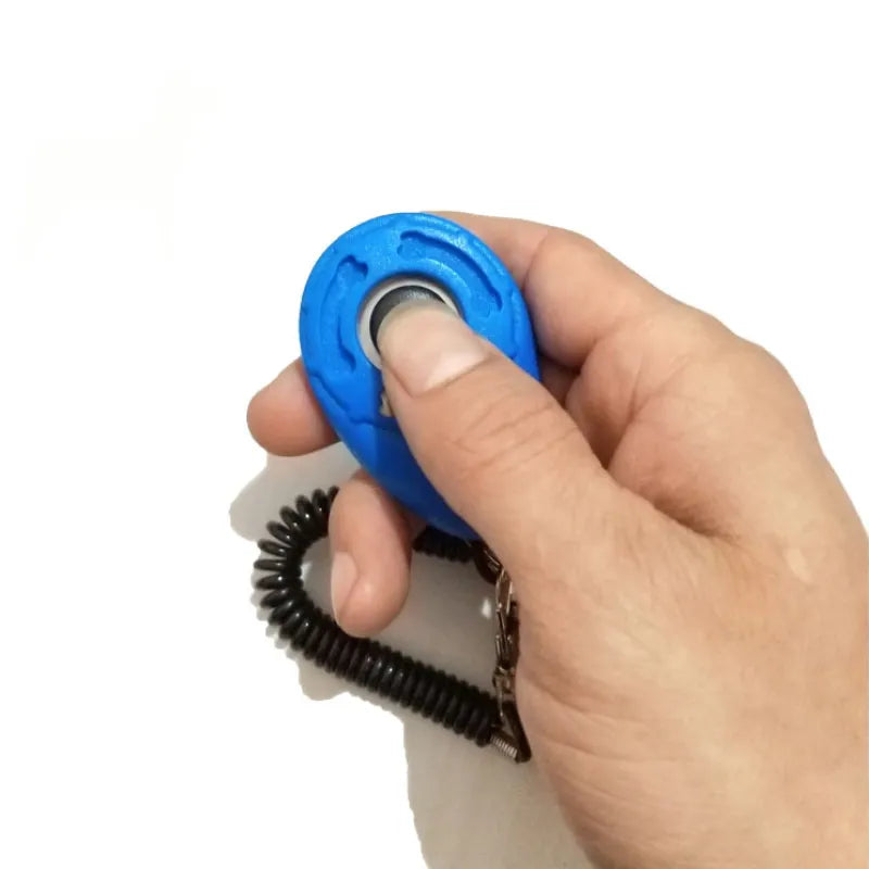Dog Trainer Clicker - Ergonomic Clicker With Spiral And Snap Hook