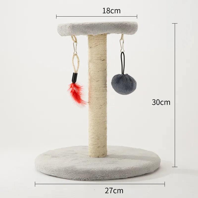 Cat Scratching Post In Heart Or Star Design With Toys