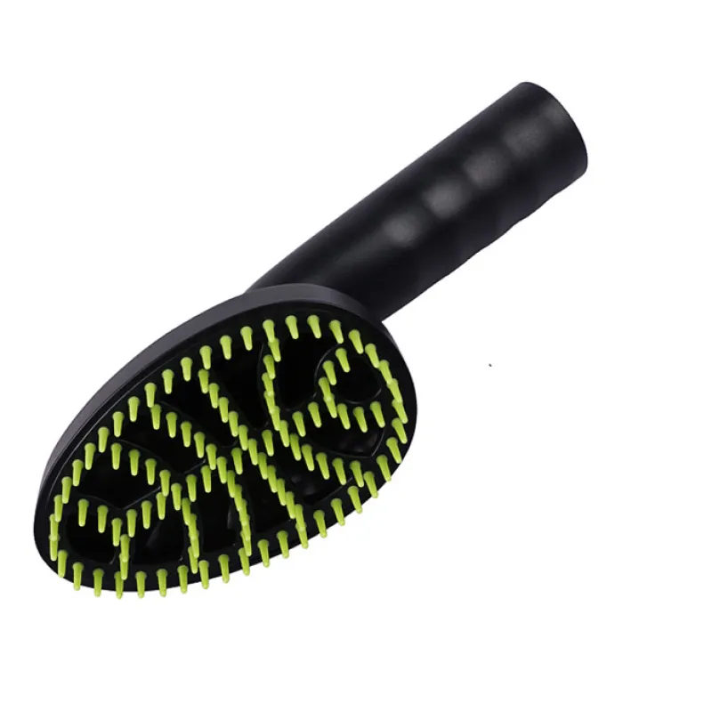 Pet Hair Brush Attachment For Vacuum Cleaner With Silicone Bristles And Ergonomic Handle