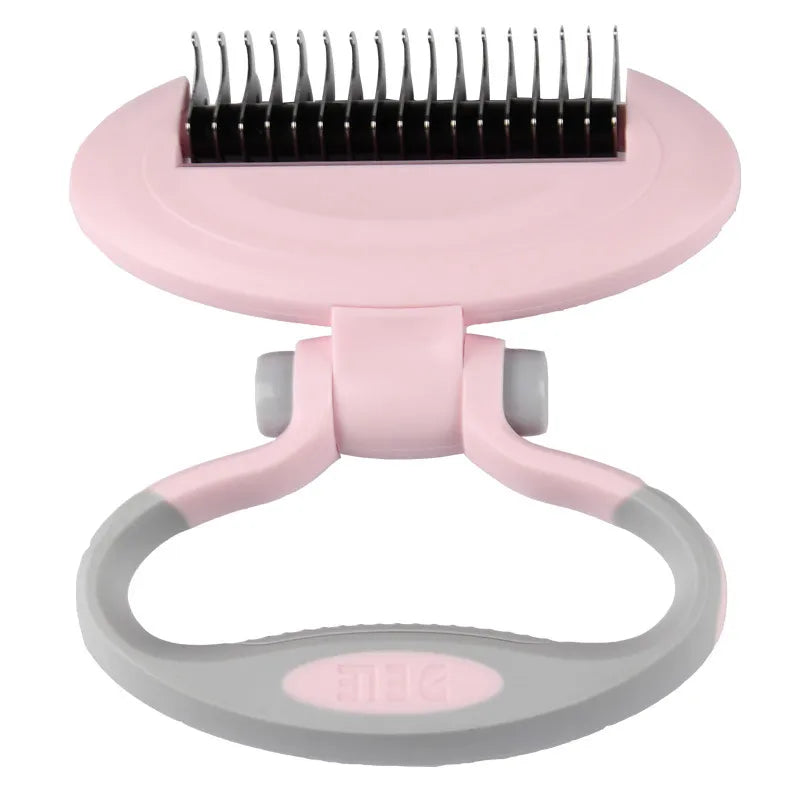 Ergonomic Pet De-matting Brush With 360° Rotating Head For Gentle Coat Care