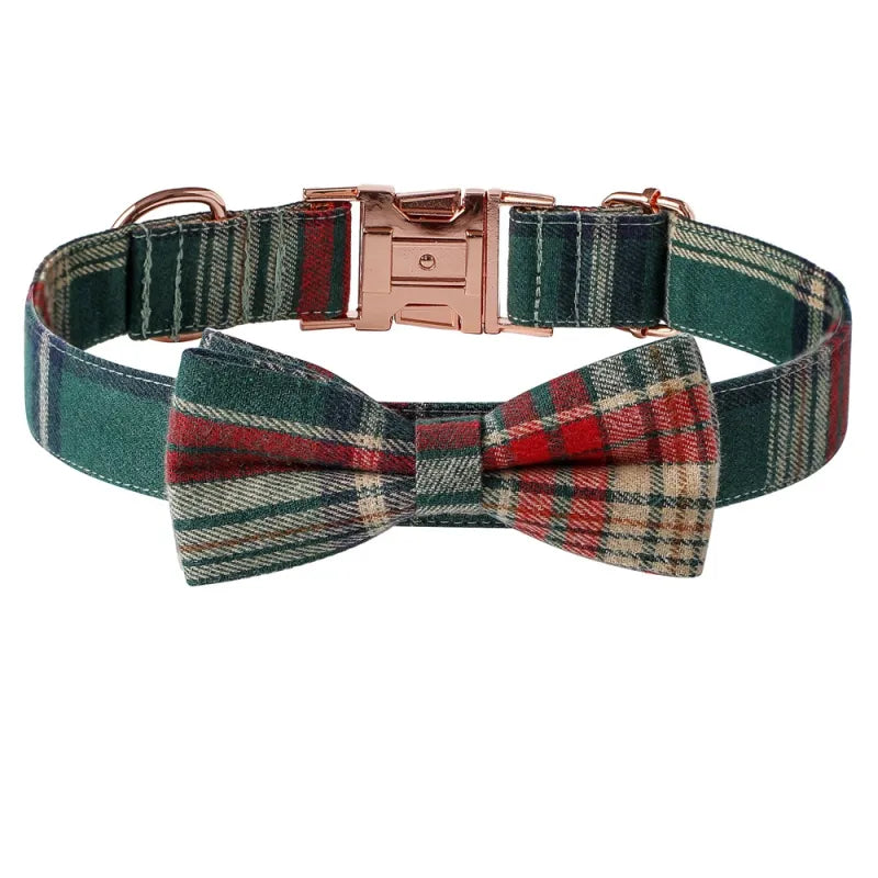 Coloured Dog Collar With Bow For Christmas And Festive Occasions