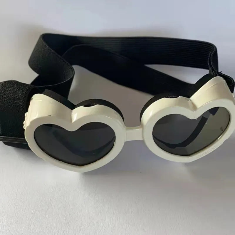 Heart - Shaped Dog Sunglasses With Adjustable Strap - Uv Protection For Dogs ' Eyes