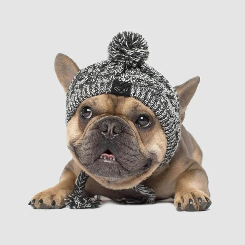 Stylish Dog Hat With Bobble - Warm Winter Hat For Small Dogs