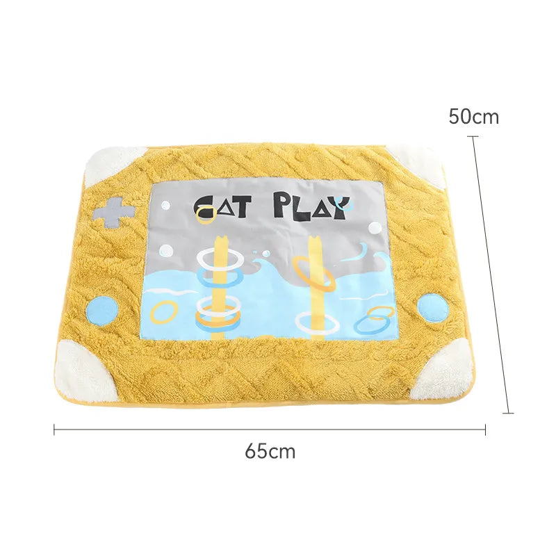 Cat Bed in Cushion Design with Toys for Cosy Breaks