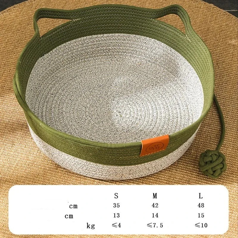 Hand-woven Cotton Rope Cat Bed
