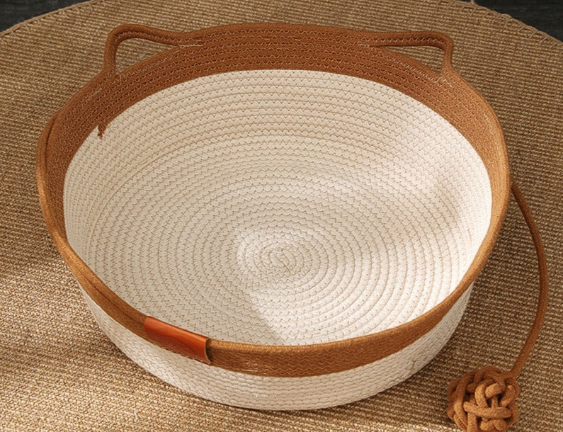Hand-woven Cotton Rope Cat Bed