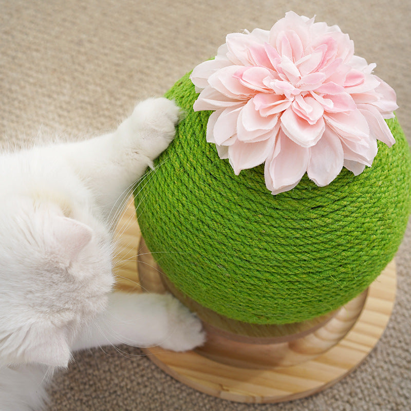 Cat Scratching Cactus With Integrated Toy