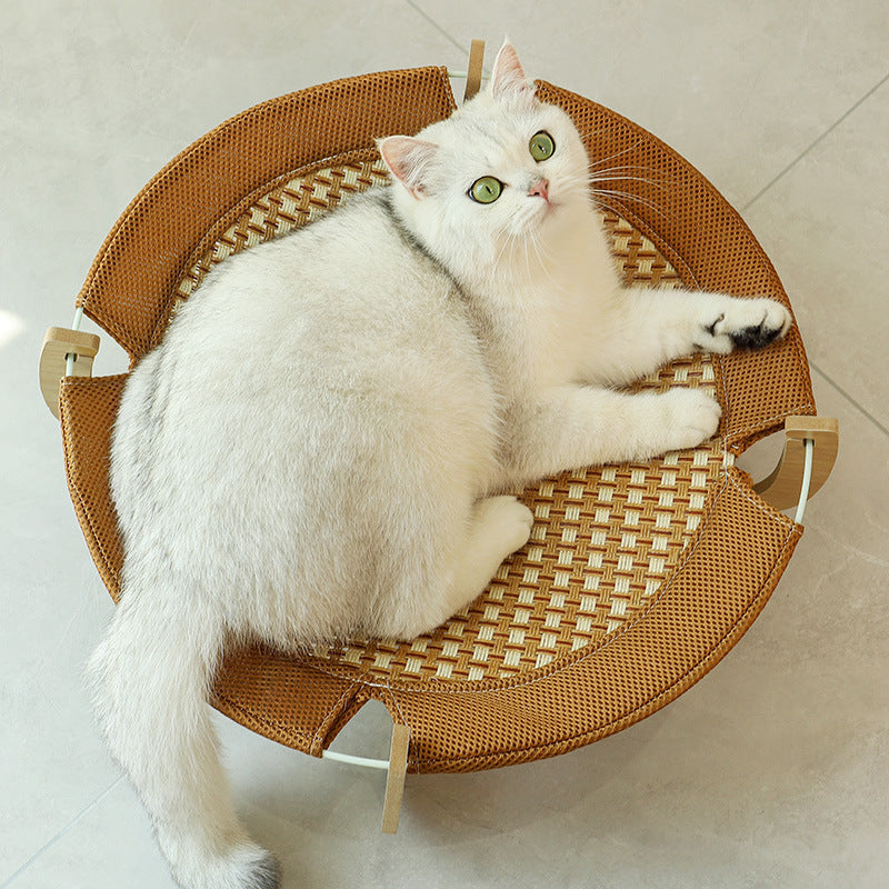 Cooling Cat Hanging Mat Made Of Rattan