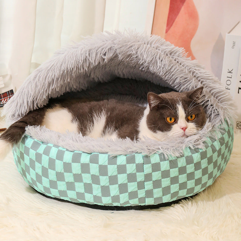 Checked Warm Cat Cave