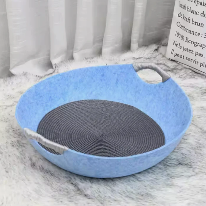 Cozy Felt Cat Bed With Carrying Handles