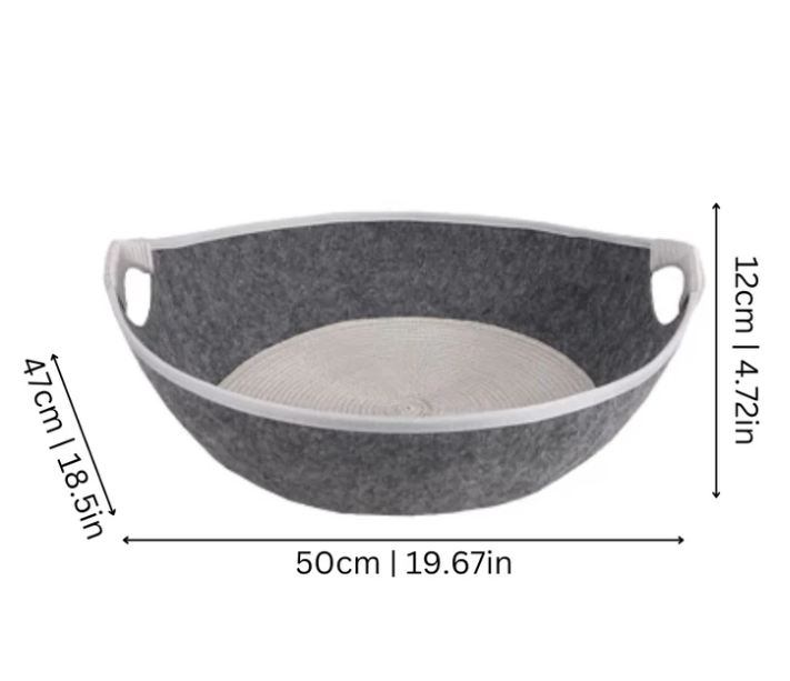 Cozy Felt Cat Bed With Carrying Handles