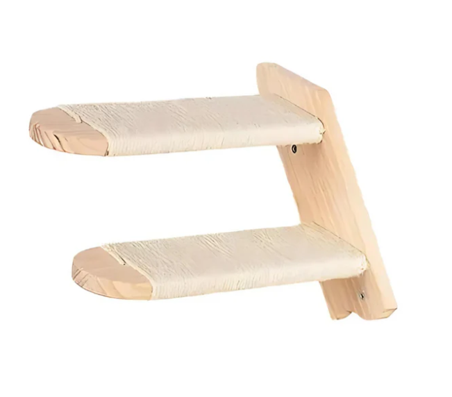 Deluxe Cat Climbing Steps - Wall-mounted With Sisal Rope