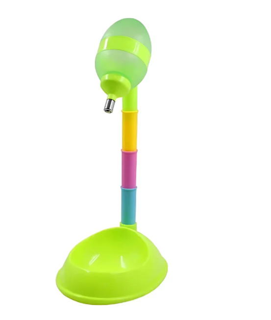 Height-adjustable Drinking Dispenser With Food Bowl For Pets