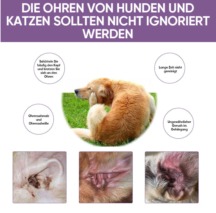 Gentle Ear Care For Pets - Removes Dirt & Odours
