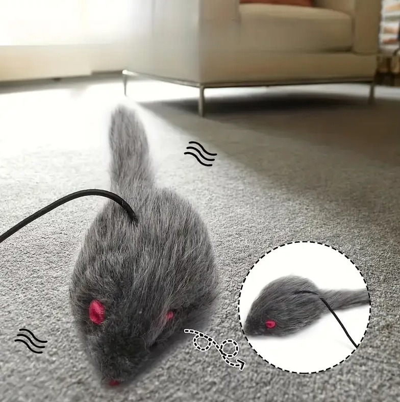 Interactive Cat Toy - Toy Mouse With String To Pull