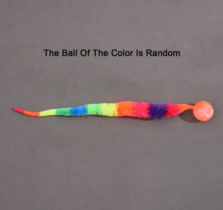Interactive Cat Toy With Plush Tail And Ball