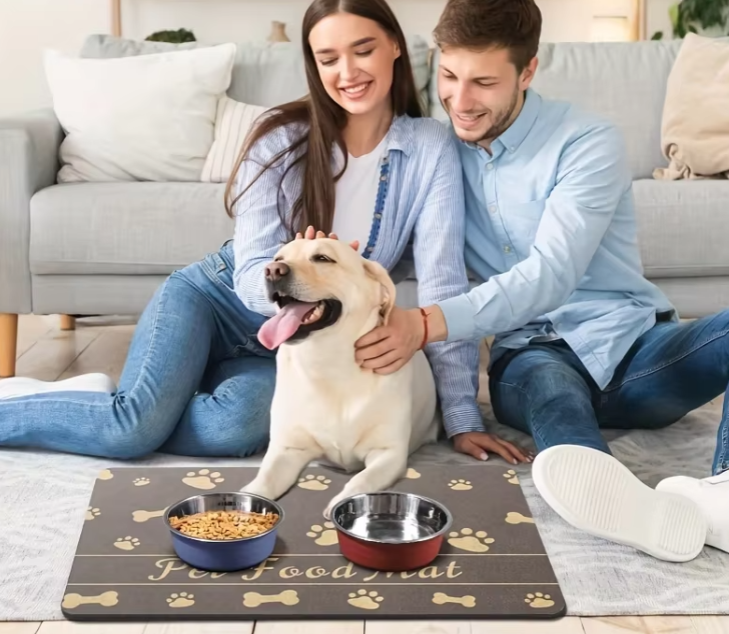 Waterproof Pet Food Mat - Non - Slip Easy To Clean Food Mat For Dogs & Cats