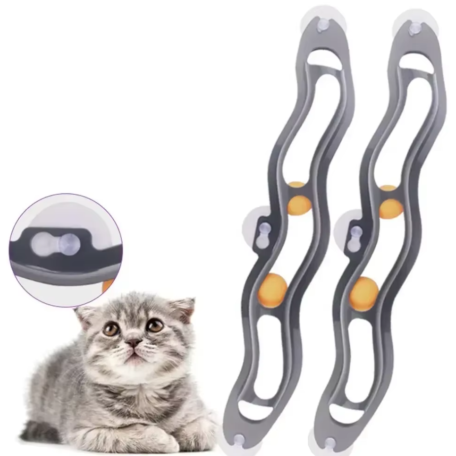 Window Cat Toy - Interactive Play Track With Movable Balls