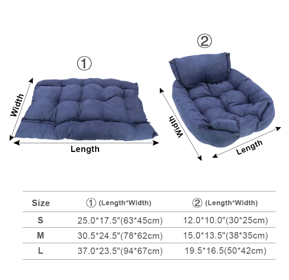 Cosy Dog Bed with Cushion - Soft Washable Pet Bed for Dogs Cats